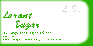 lorant dugar business card