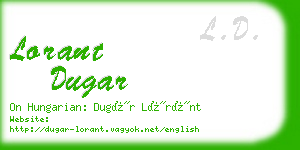 lorant dugar business card